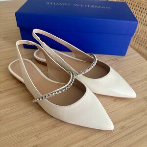 Stuart Weitzman Crystaline Slingback Flats, Size 7.5